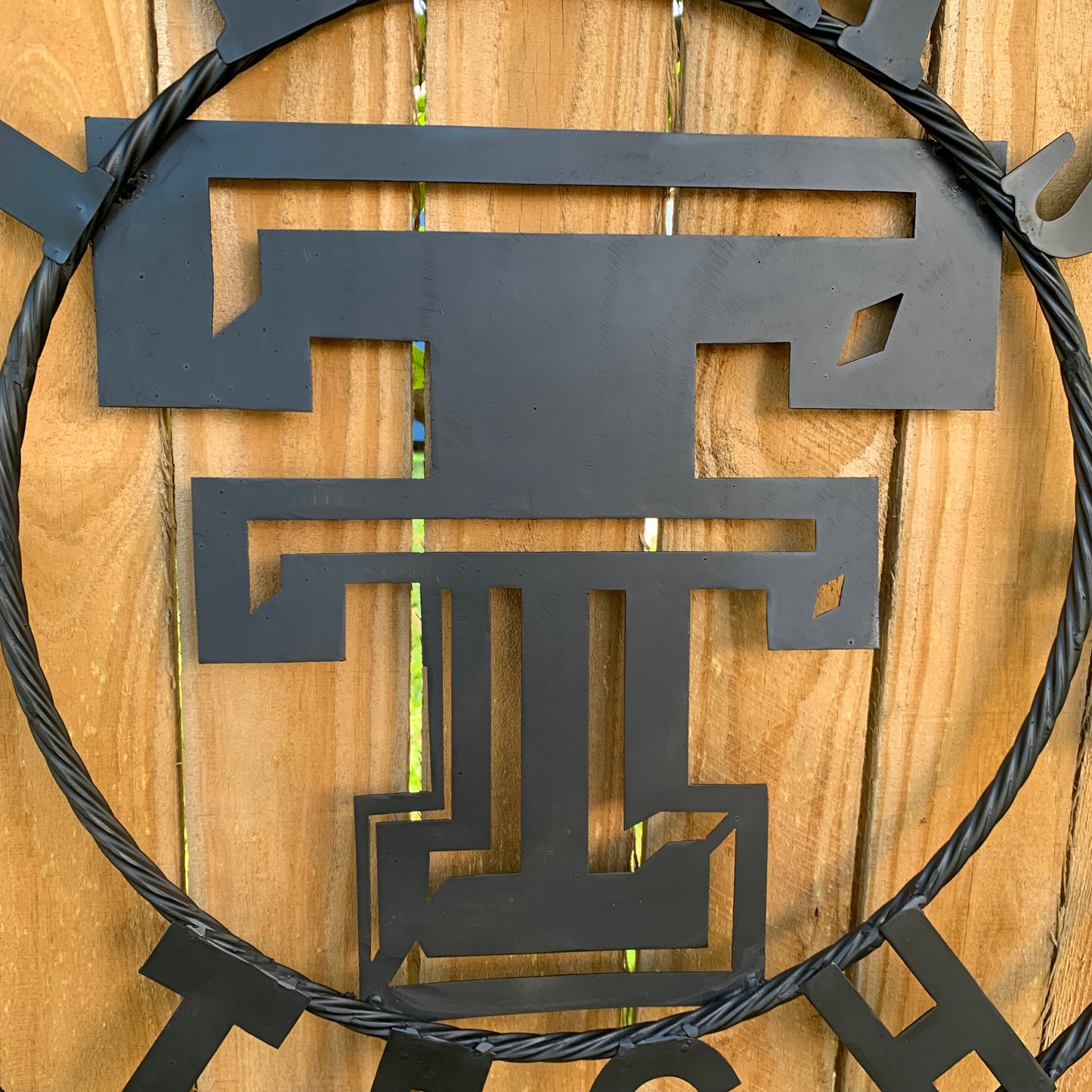 TEXAS TECH RUSTIC BLACK CUSTOM METAL VINTAGE CRAFT WESTERN HOME DECOR HANDMADE