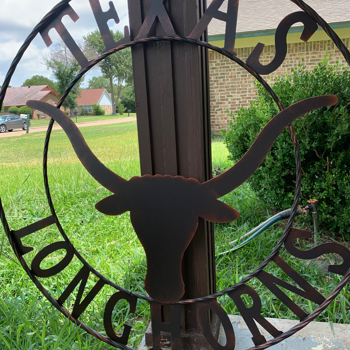 TEXAS LONGHORNS CUSTOM METAL VINTAGE CRAFT SIGN TEAM ART WESTERN HOME DECOR RUSTIC BRONZE HANDMADE #EH12565