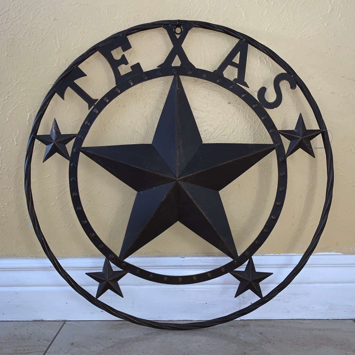 24" TEXAS BEADED COLIBROX BARN STAR METAL LONE STAR WESTERN HOME DECOR HANDMADE RUSTIC BRONZE COPPER NEW