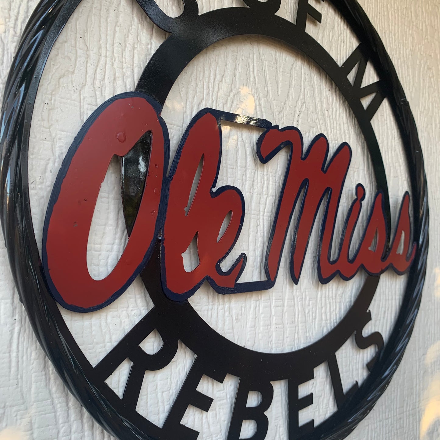OLE MISS REBELS MISSISSIPPI CUSTOM METAL VINTAGE CRAFT TEAM SIGN WESTERN HOME DECOR HANDMADE