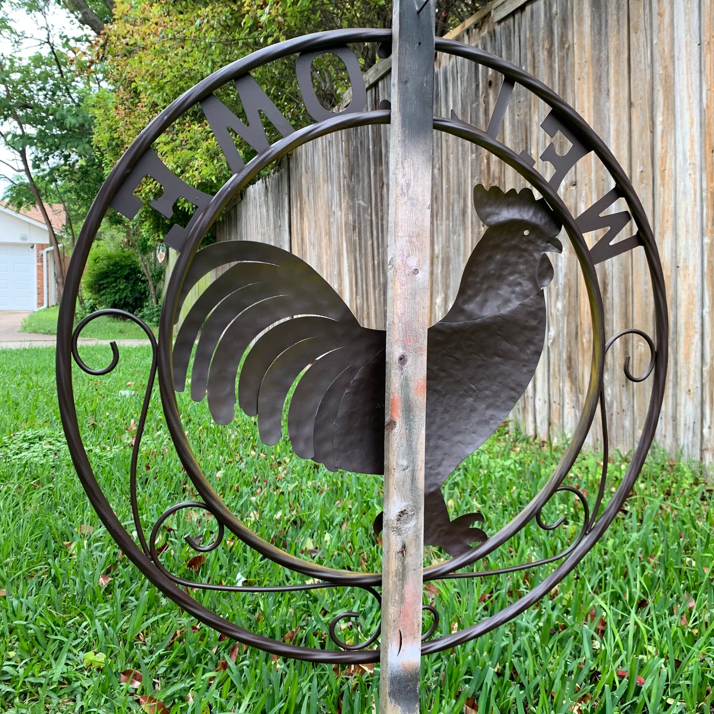 ROOSTER WELCOME 24" METAL SCROLL STYLE WESTERN HOME DECOR HANDMADE NEW-#EH10143