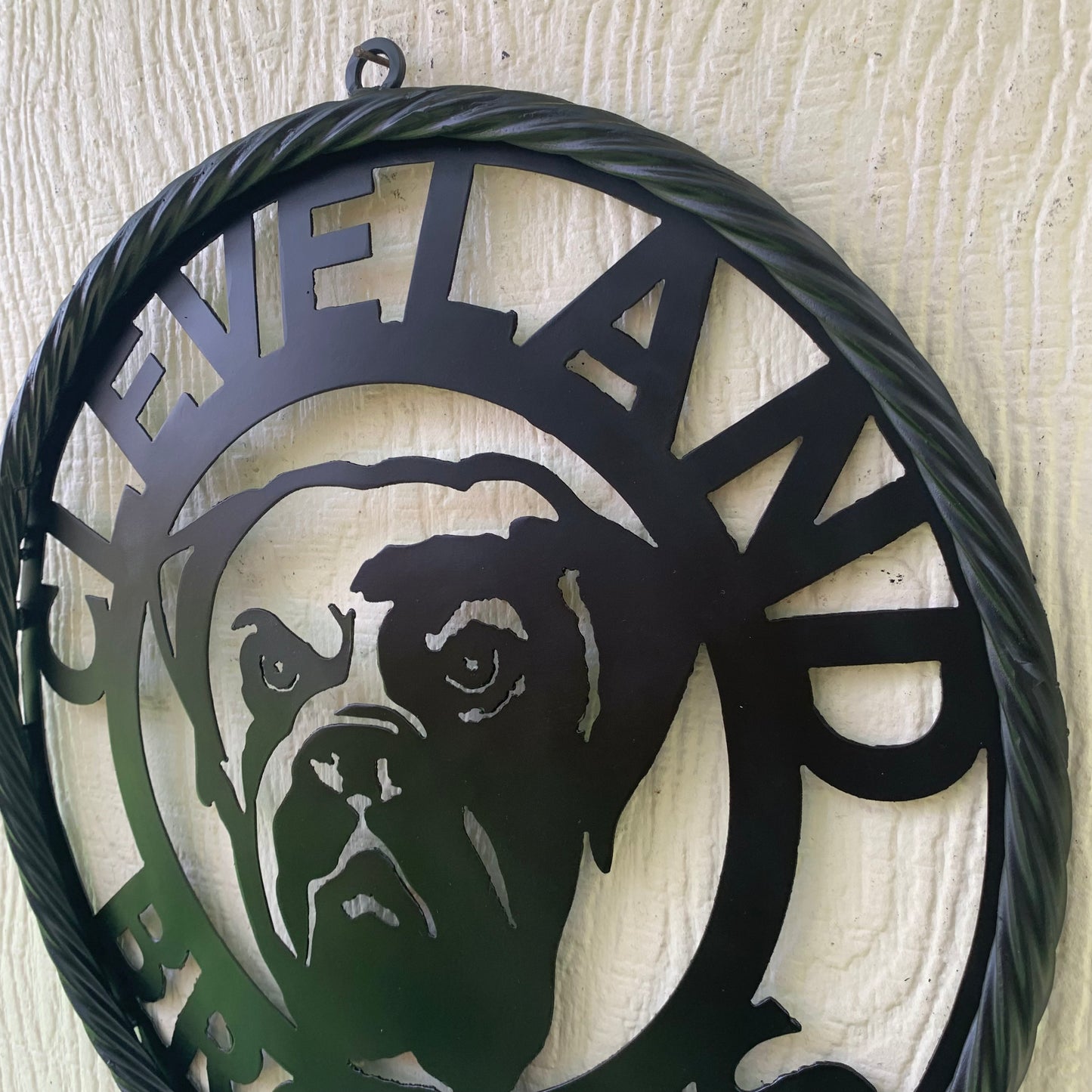 CLEVELAND BROWNS METAL CUSTOM VINTAGE CRAFT ART HANDMADE RUSTIC BLACK