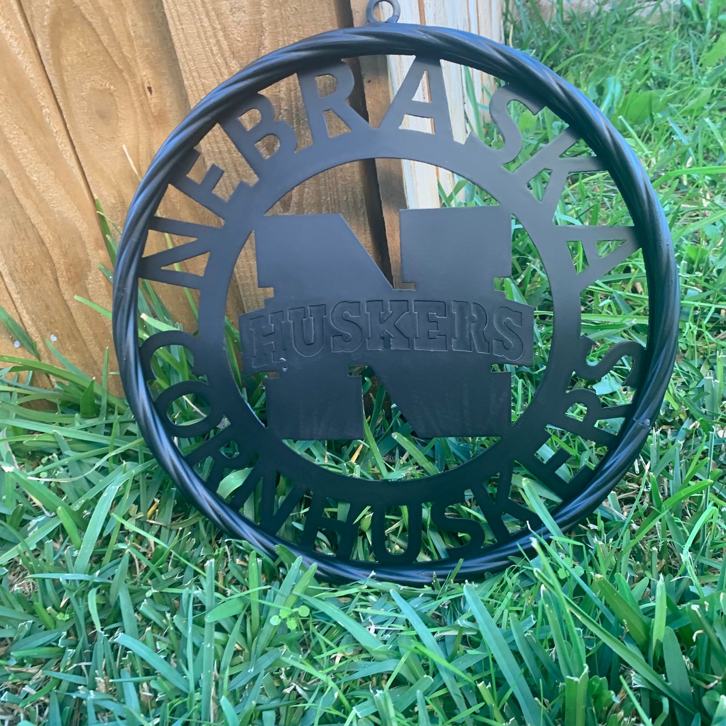 12" NEBRASKA HUSKERS BLACK METAL CUSTOM VINTAGE CRAFT TEAM SIGN