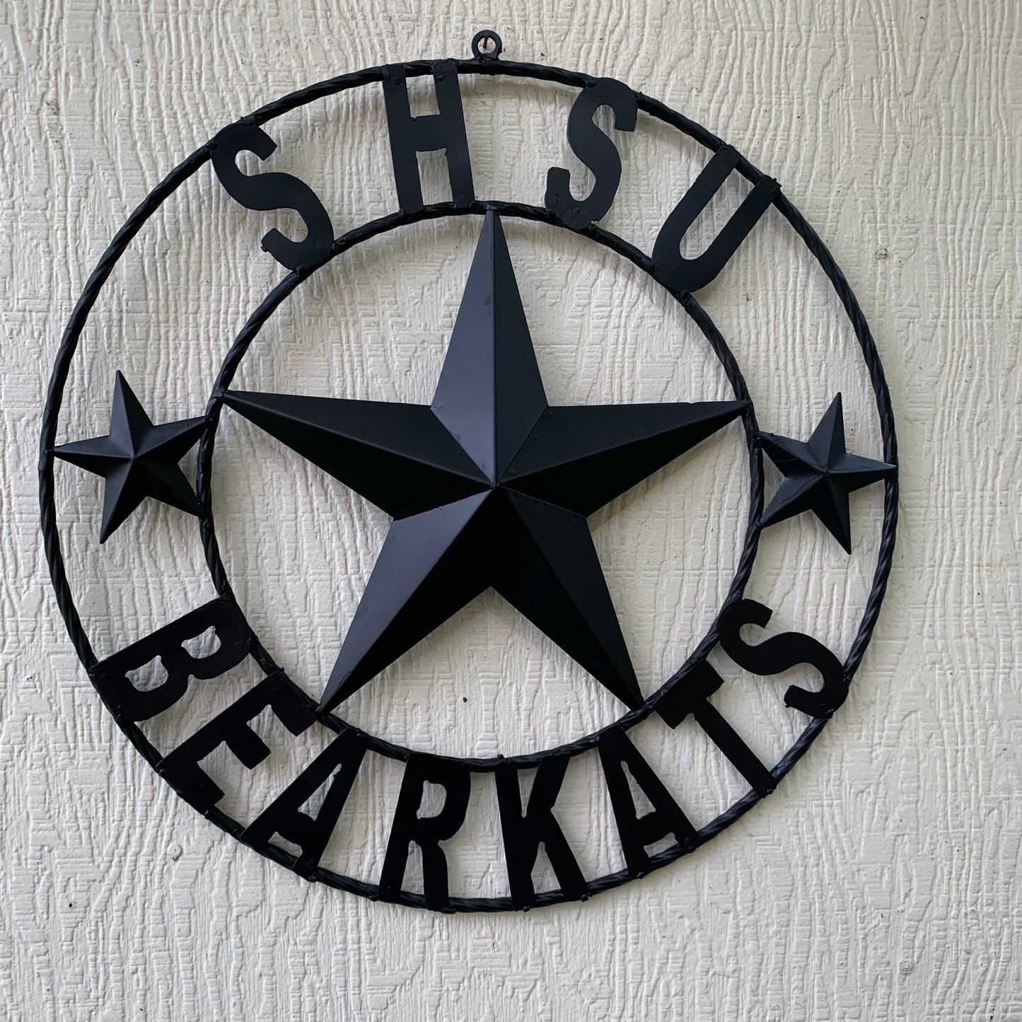 24",32" SHSU SAM HOUSTON BEARKATS RUSTIC BLACK METAL CUSTOM VINTAGE CRAFT RUSTIC BLACK TEAM STAR HANDMADE