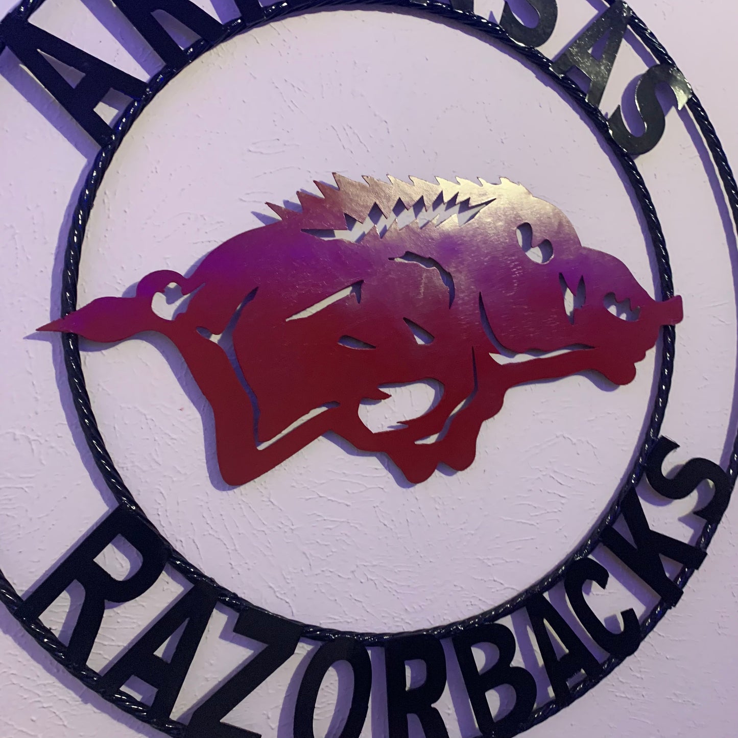ARKANSAS RAZORBACKS CUSTOM METAL VINTAGE CRAFT SIGN TEAM WALL ART WESTERN HOME DECOR HANDAMADE
