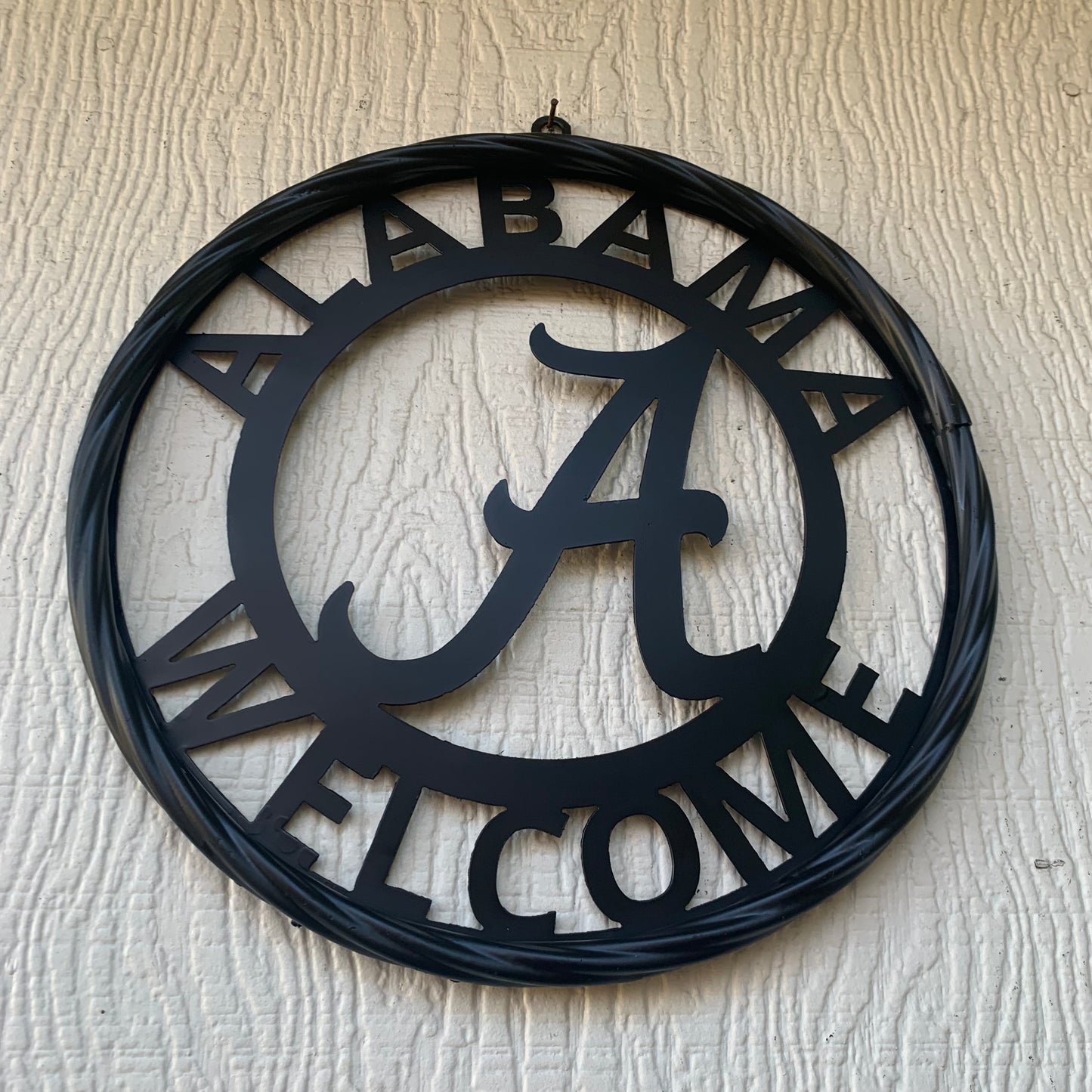 ALABAMA WELCOME CUSTOM ALL BLACK METAL VINTAGE SIGN TEAM HANDMADE