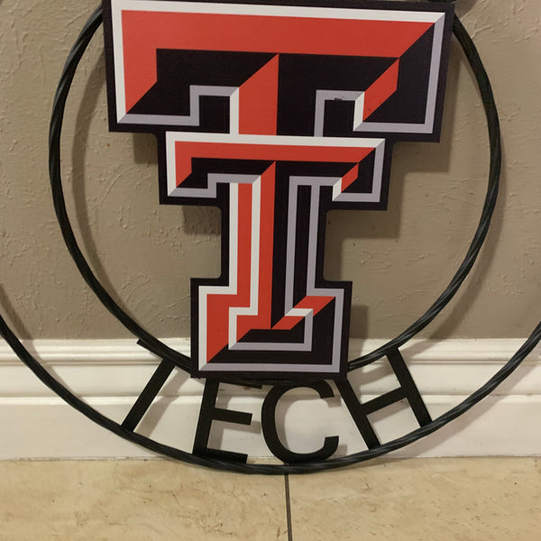 18",24" TEXAS TECH CUSTOM METAL VINTAGE CRAFT SIGN WESTERN HOME DECOR