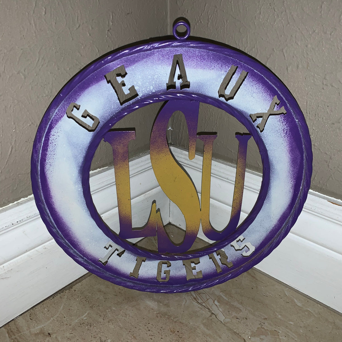 12",18",24",32" LSU GEAUX TIGERS CUSTOM METAL VINTAGE CRAFT SIGN TEAM WALL ART WESTERN HOME DECOR