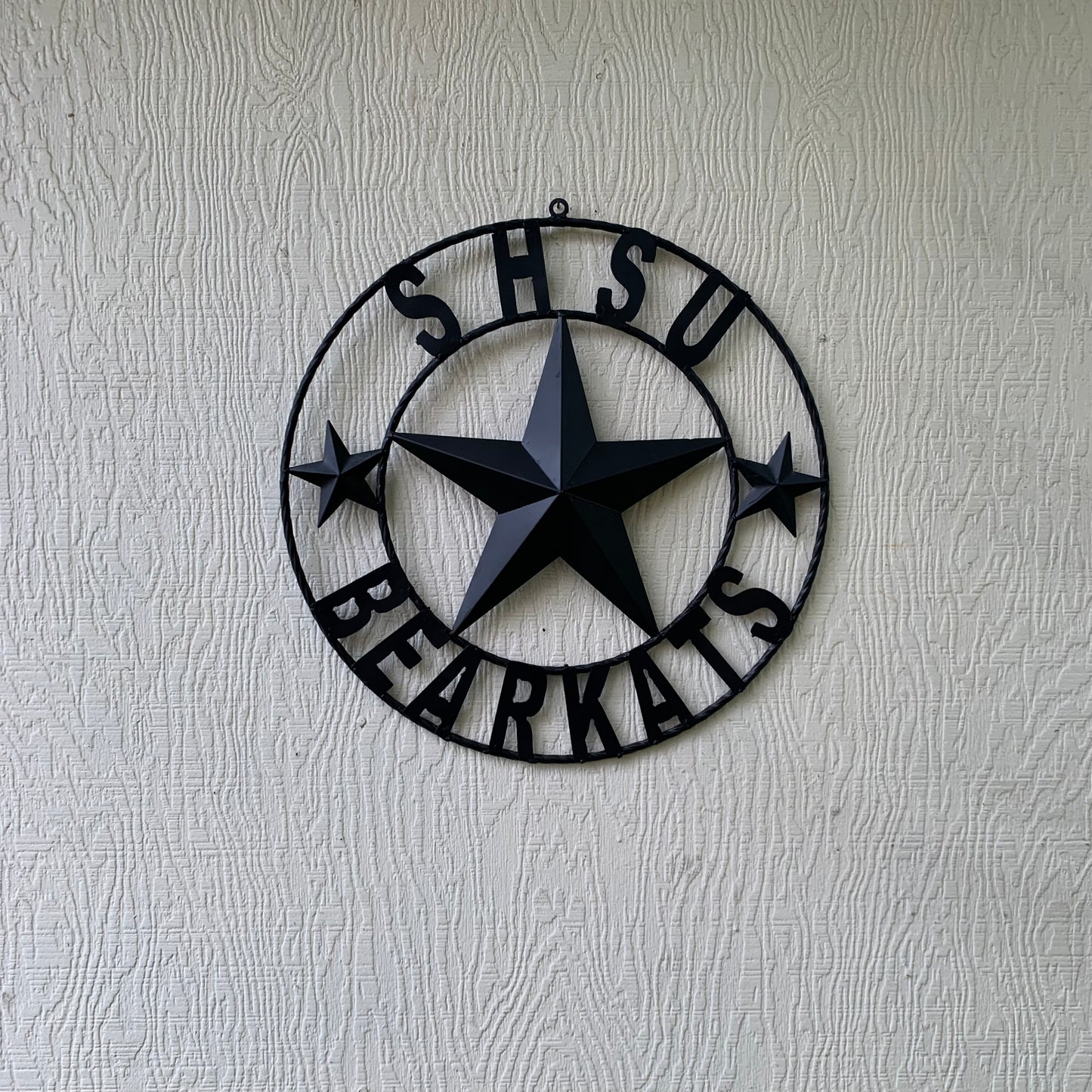 24",32" SHSU SAM HOUSTON BEARKATS RUSTIC BLACK METAL CUSTOM VINTAGE CRAFT RUSTIC BLACK TEAM STAR HANDMADE