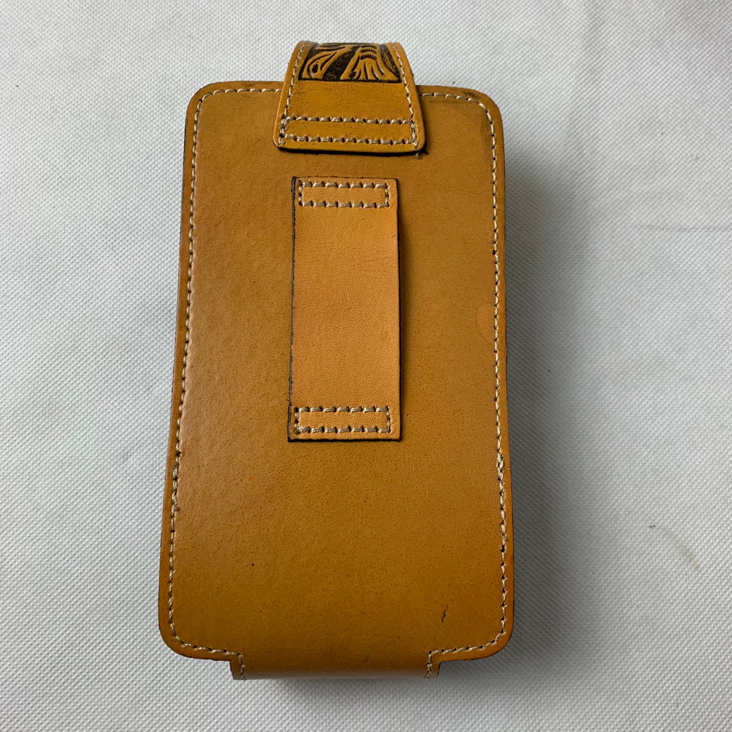 7" COWBOY PRAYER CROSS TAN BROWN  LEATHER POUCH EXTRA LARGE  BELT LOOP HOLSTER CELL PHONE CASE UNIVERSAL OVERSIZE #EH12968