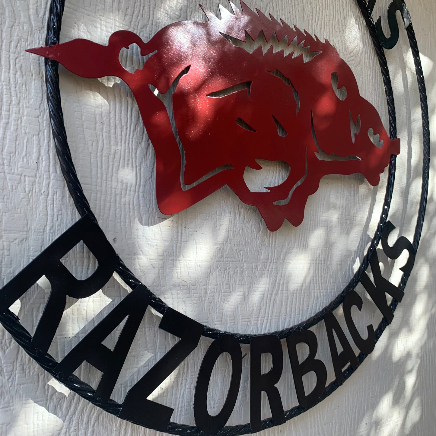 ARKANSAS RAZORBACKS CUSTOM METAL VINTAGE CRAFT SIGN TEAM WALL ART WESTERN HOME DECOR HANDAMADE
