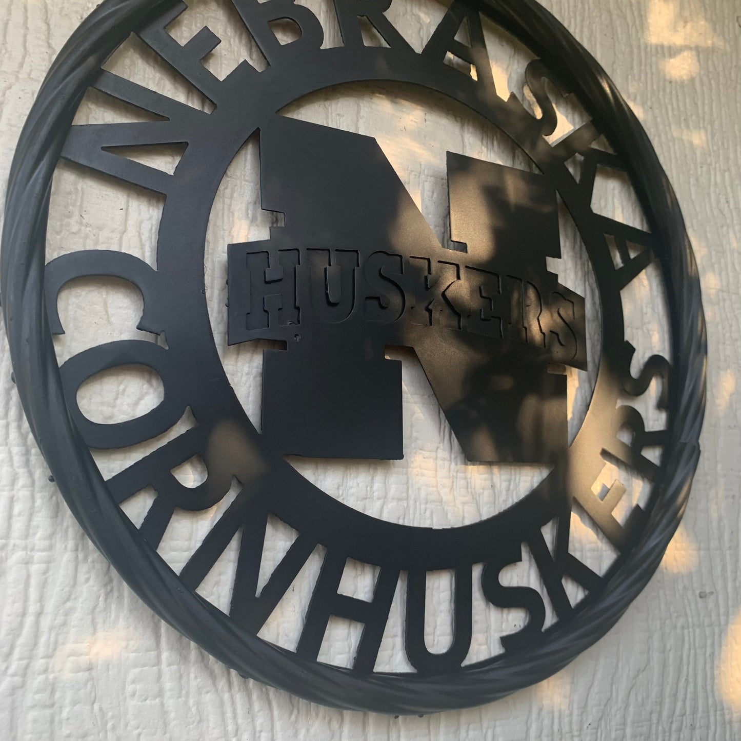 12" NEBRASKA HUSKERS BLACK METAL CUSTOM VINTAGE CRAFT TEAM SIGN