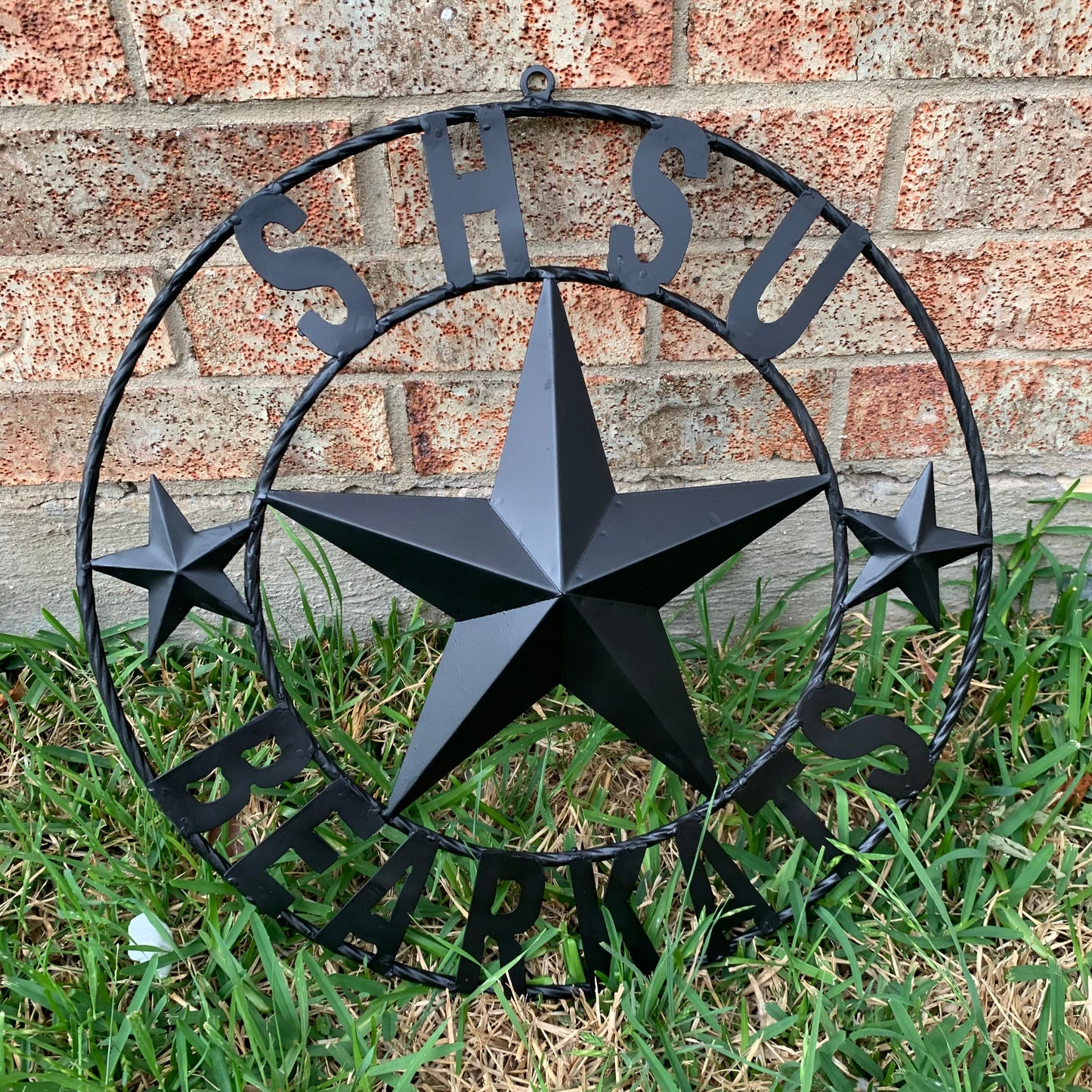 24",32" SHSU SAM HOUSTON BEARKATS RUSTIC BLACK METAL CUSTOM VINTAGE CRAFT RUSTIC BLACK TEAM STAR HANDMADE