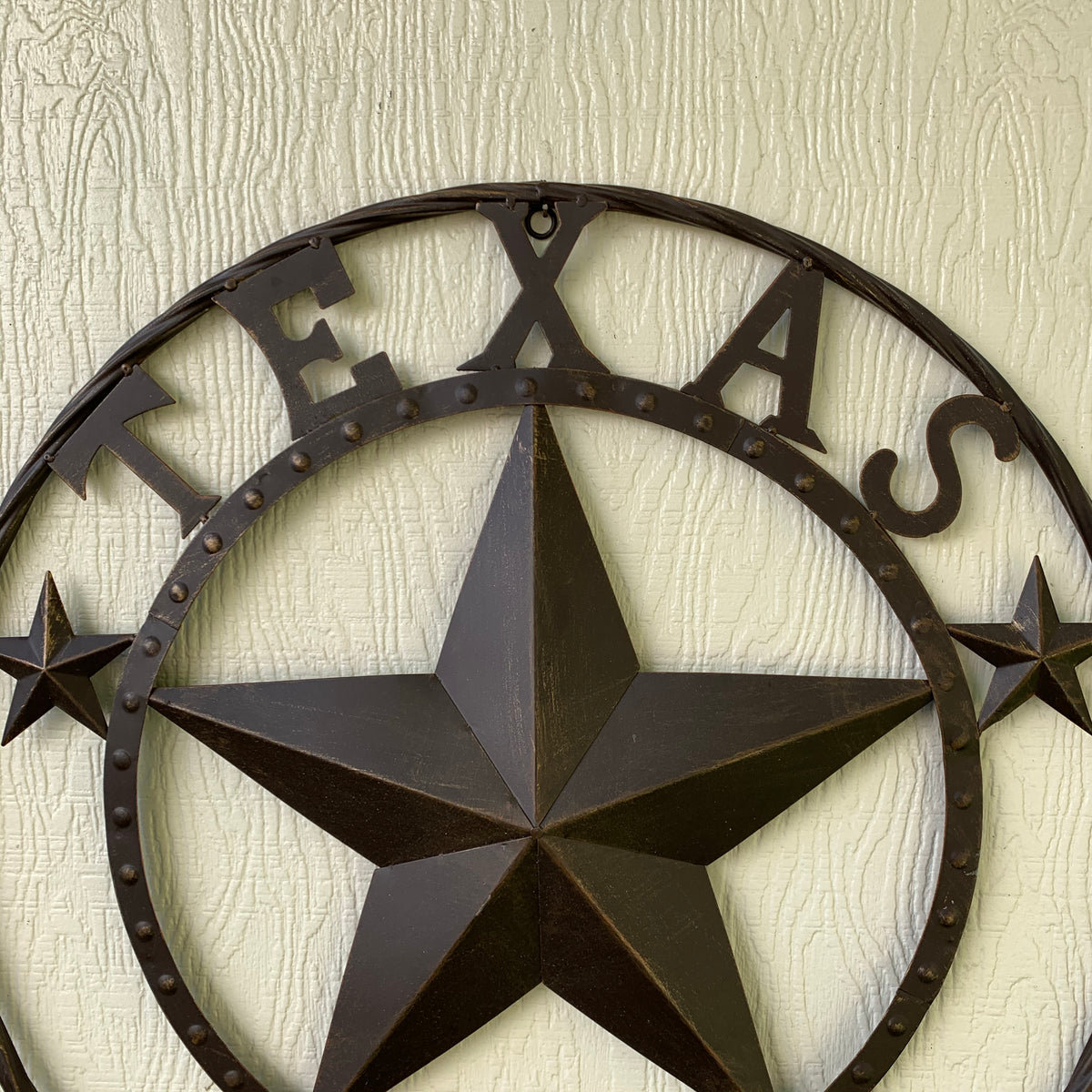 24" TEXAS BEADED COLIBROX BARN STAR METAL LONE STAR WESTERN HOME DECOR HANDMADE RUSTIC BRONZE COPPER NEW