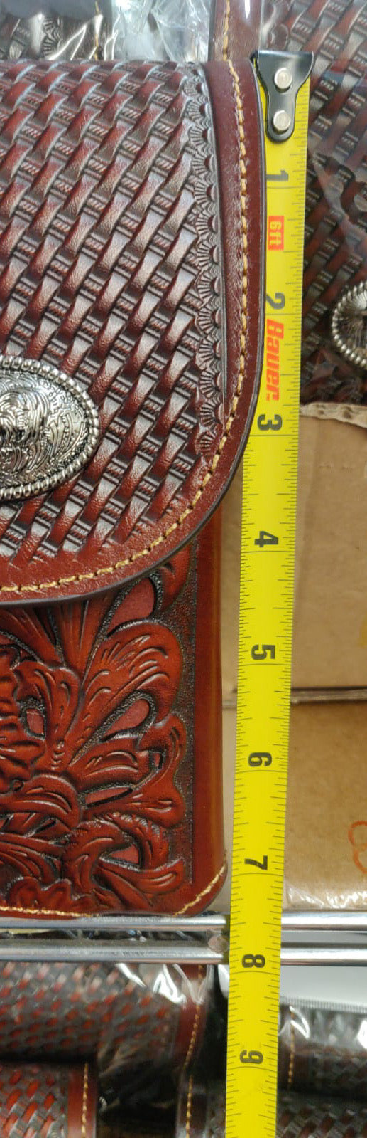 7" HORSE COFFEE BROWN LEATHER POUCH EXTRA LARGE  BELT LOOP HOLSTER CELL PHONE CASE UNIVERSAL OVERSIZE