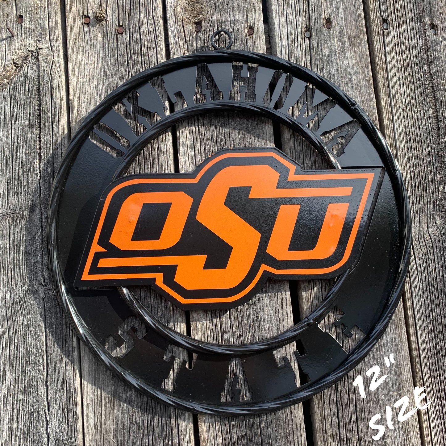 12" OSU OKLAHOMA STATE COWBOYS CUSTOM METAL VINTAGE CRAFT SIGN WESTERN HOME DECOR HANDMADE
