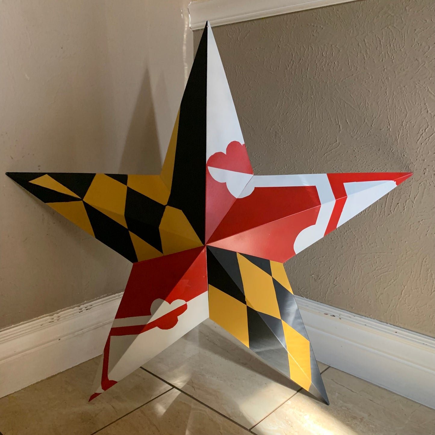 MARYLAND FLAG BARN METAL STAR WESTERN HOME DECOR HANDMADE 22",24",30",36" #EH10423