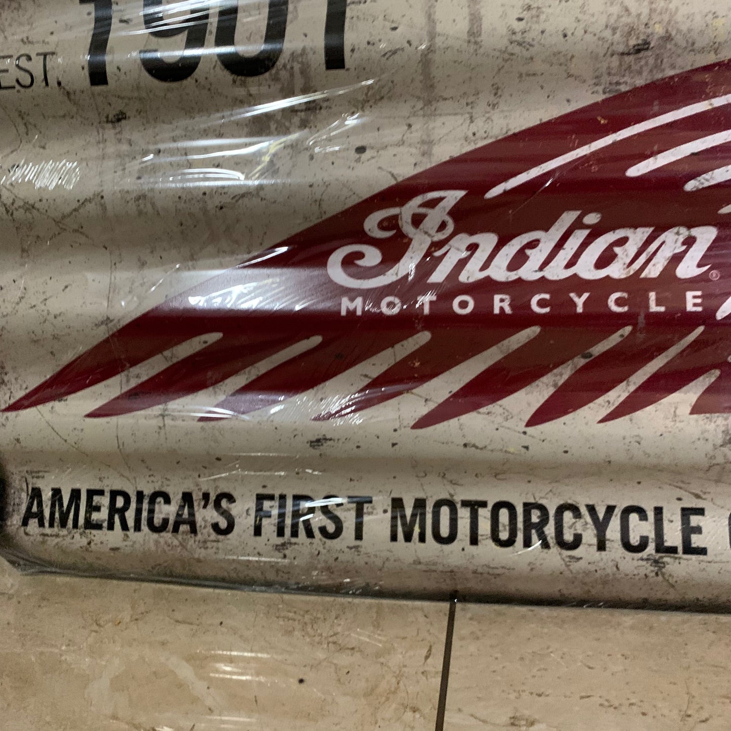 INDIAN MOTORCYCLES TIN METAL SIGN 24"X18" CORRUGATED WESTERN HOME DECOR ITEM#COIND