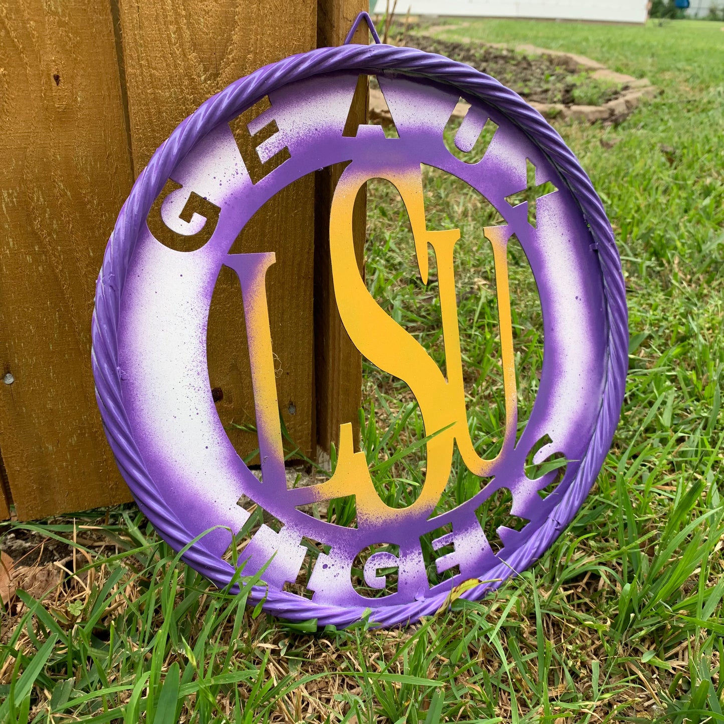 12",18",24",32" LSU GEAUX TIGERS CUSTOM METAL VINTAGE CRAFT SIGN TEAM WALL ART WESTERN HOME DECOR