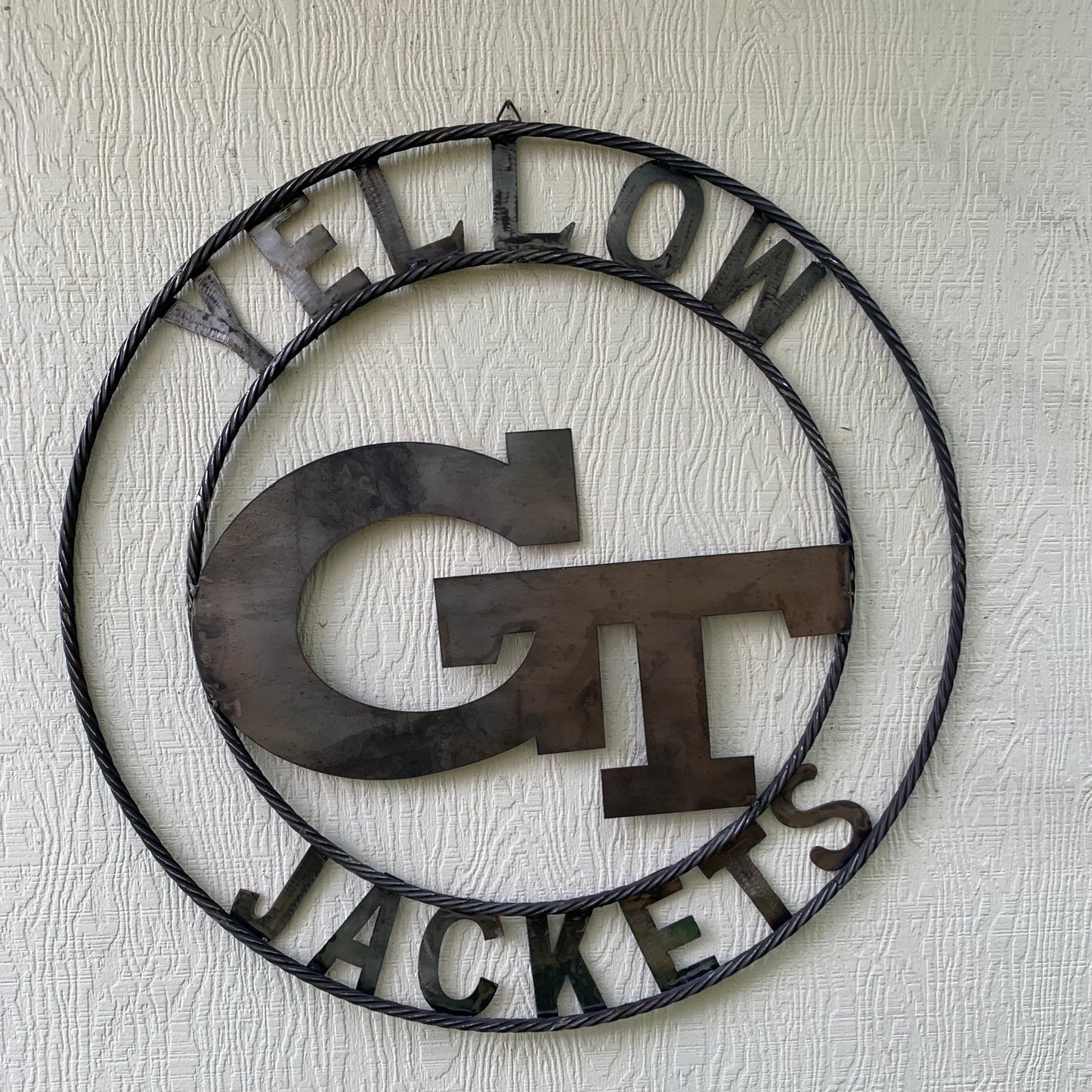 GEORGIA TECH YELLOW JACKETS CUSTOM RAW METAL VINTAGE CRAFT SIGN UNPAINTED HANDMADE 12",18",24",32",36"