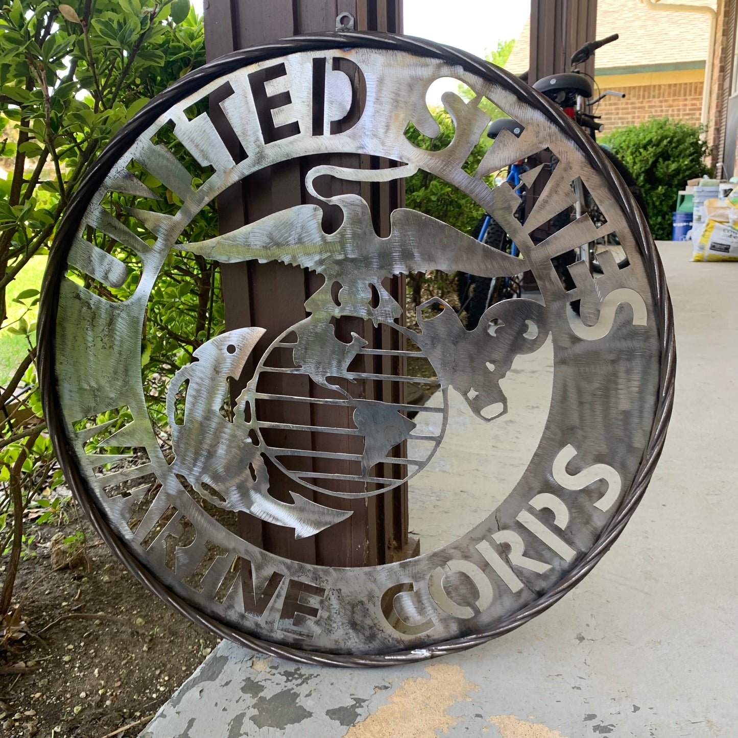 24" US MARINE CORPS MILITARY LASERCUT RAW METAL WALL ART WESTERN HOME DECOR HANDMADE NO PAINT