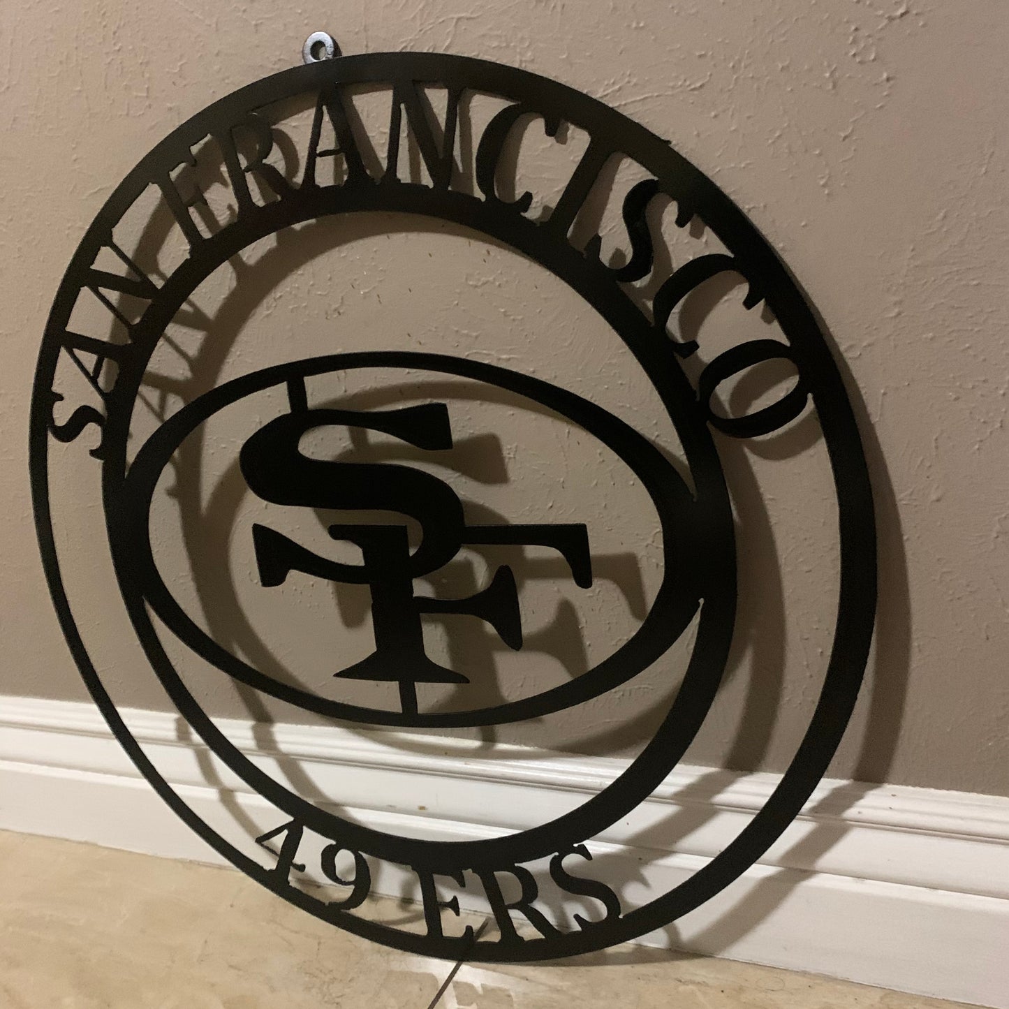 SAN FRANCISCO 49ERS METAL CUSTOM VINTAGE CRAFT TEAM SIGN RUSTIC BLACK HAND MADE IN USA 18",24",36",40",50"