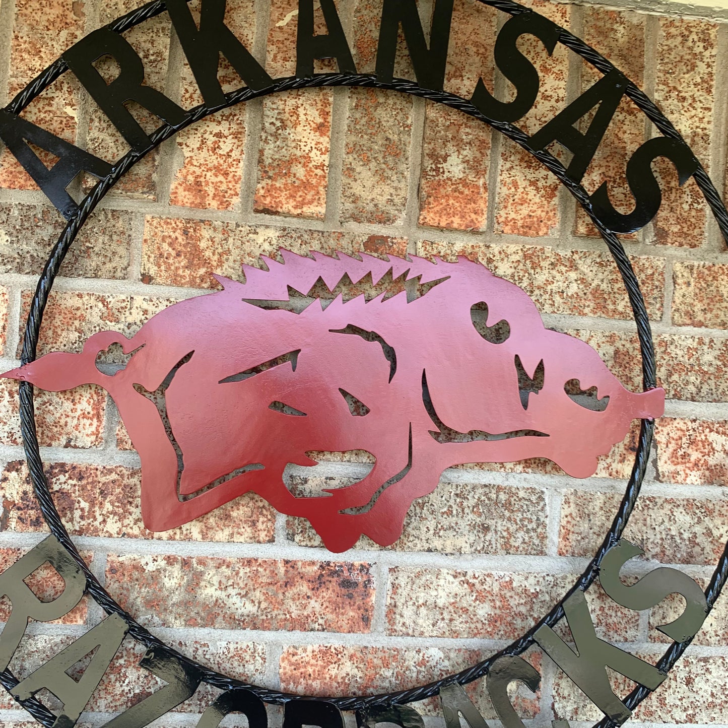 ARKANSAS RAZORBACKS CUSTOM METAL VINTAGE CRAFT SIGN TEAM WALL ART WESTERN HOME DECOR HANDAMADE