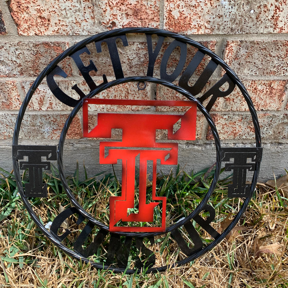 12", 18", 24", 32" GET YOUR GUNS UP TEXAS TECH CUSTOM METAL VINTAGE CRAFT TEAM SIGN