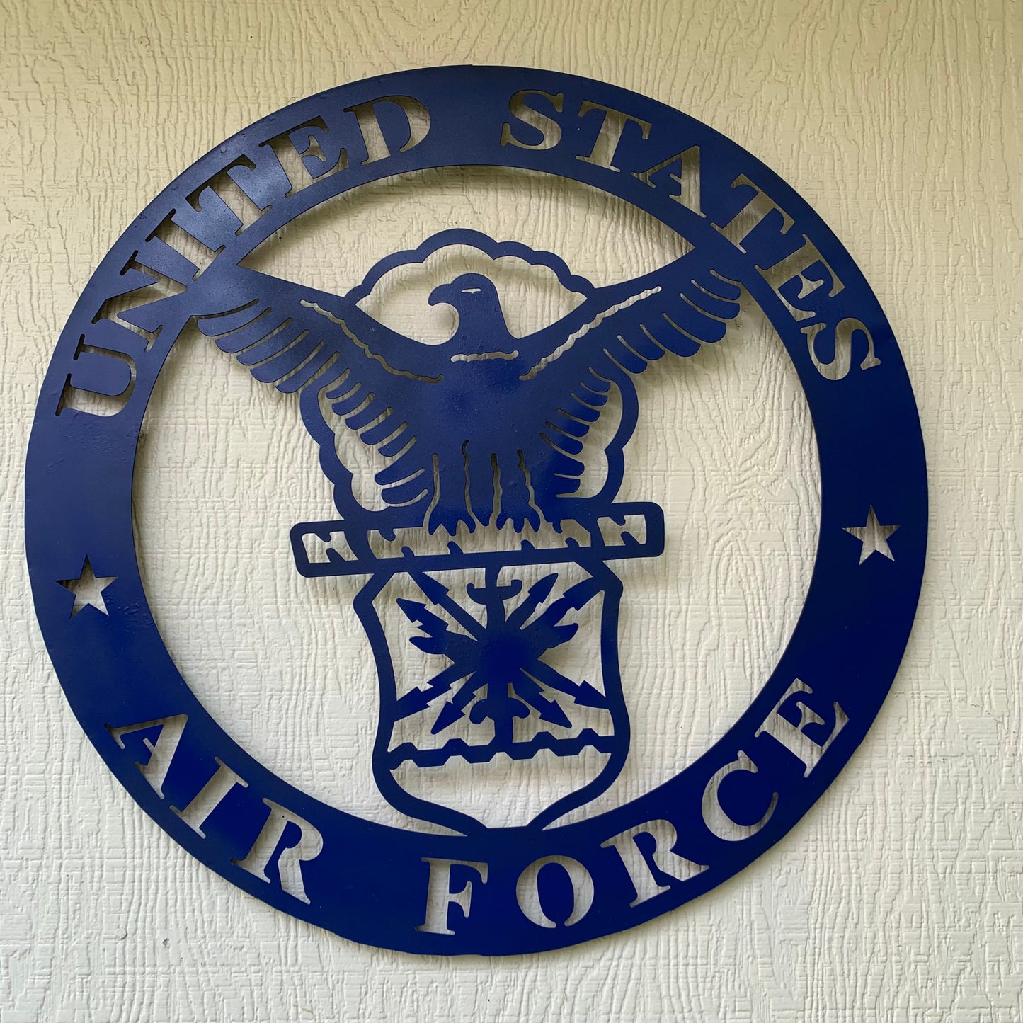 24" US AIR FORCE LASERCUT BLUE MILITARY METAL WALL ART AIRFORCE WESTERN HOME DECOR NEW
