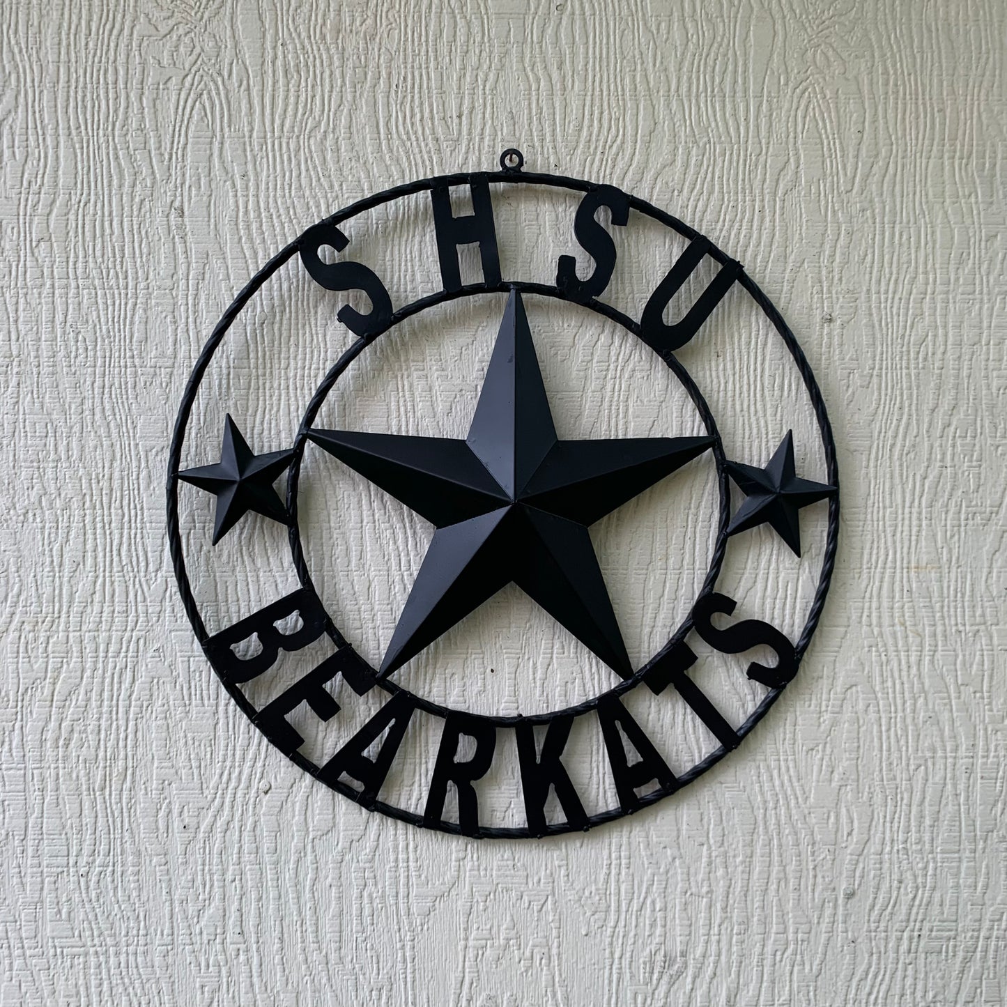 24",32" SHSU SAM HOUSTON BEARKATS RUSTIC BLACK METAL CUSTOM VINTAGE CRAFT RUSTIC BLACK TEAM STAR HANDMADE