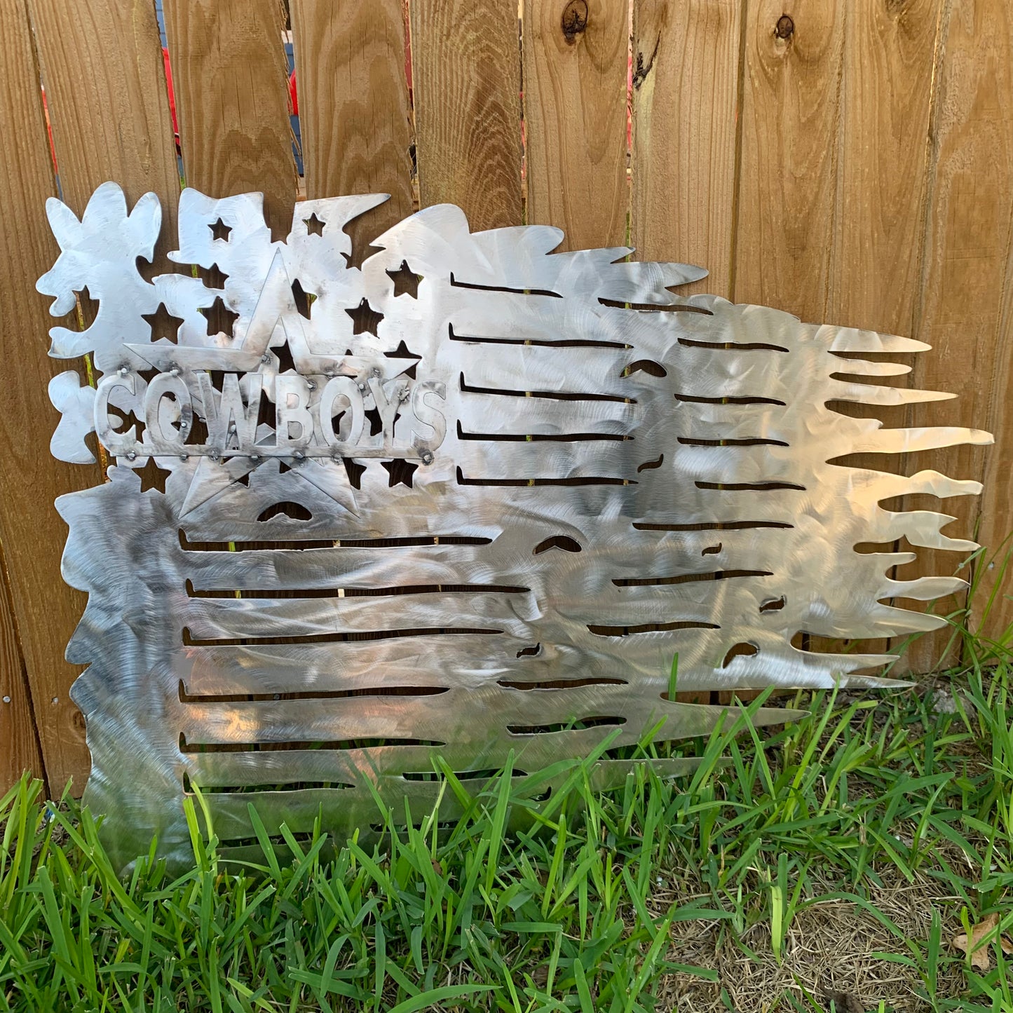 TATTERED USA AMERICAN FLAG RAW METAL LASERCUT HANDMADE WESTERN HOME DECOR BRAND NEW
