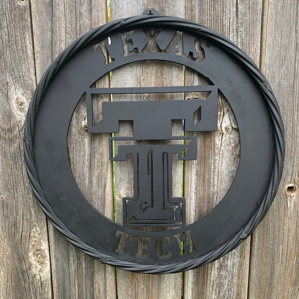 12",18",24",32",36" TEXAS TECH RUSTIC BLACK CUSTOM METAL VINTAGE CRAFT TEAM SIGN HANDMADE TO ORDER