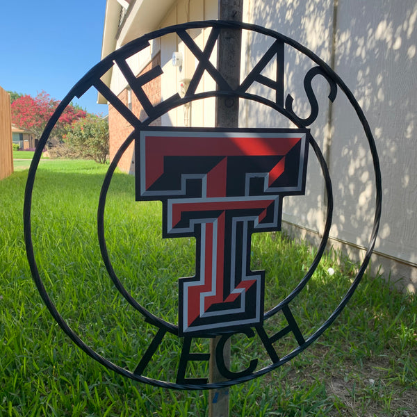 18",24" TEXAS TECH CUSTOM METAL VINTAGE CRAFT SIGN WESTERN HOME DECOR