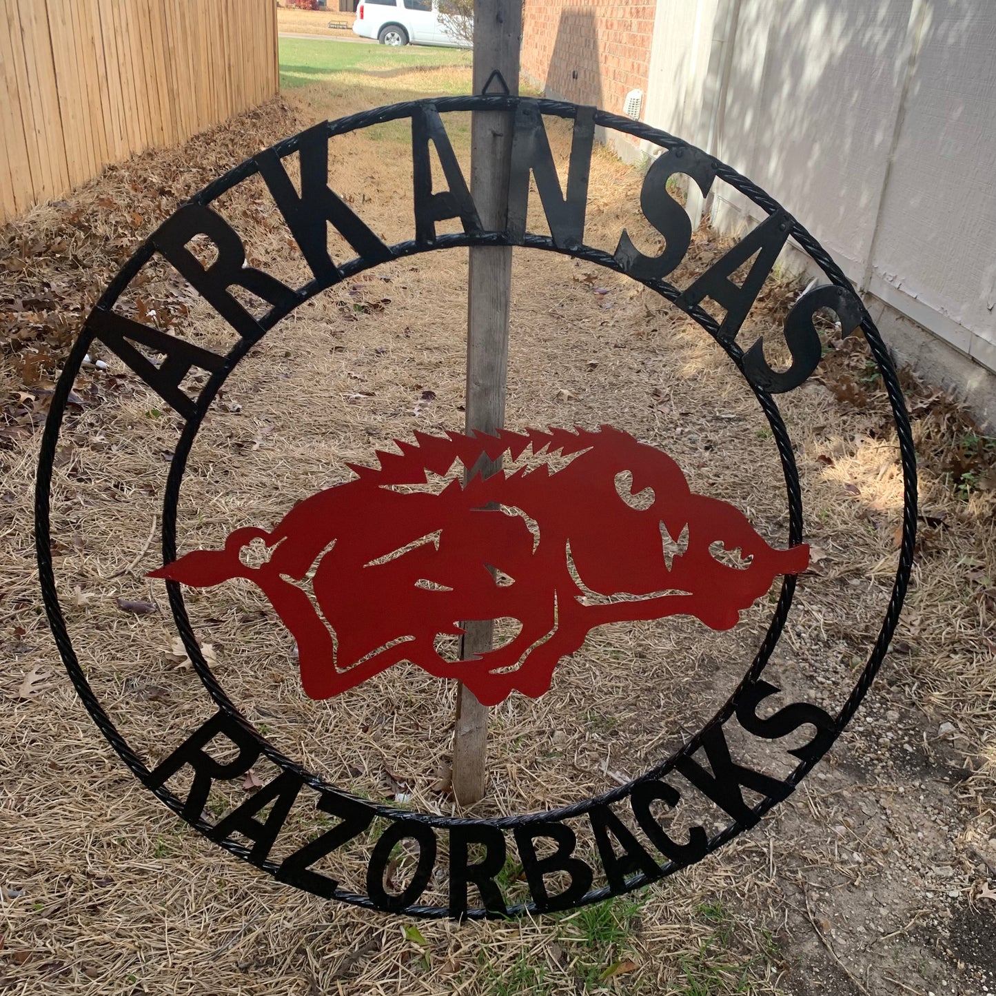 ARKANSAS RAZORBACKS CUSTOM METAL VINTAGE CRAFT SIGN TEAM WALL ART WESTERN HOME DECOR HANDAMADE