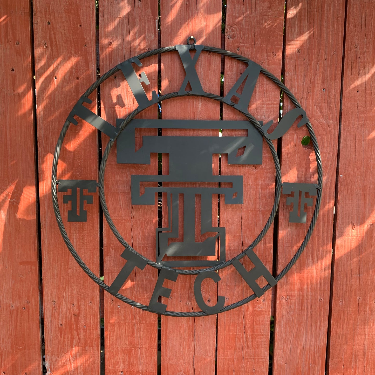 TEXAS TECH RUSTIC BLACK CUSTOM METAL VINTAGE CRAFT WESTERN HOME DECOR HANDMADE