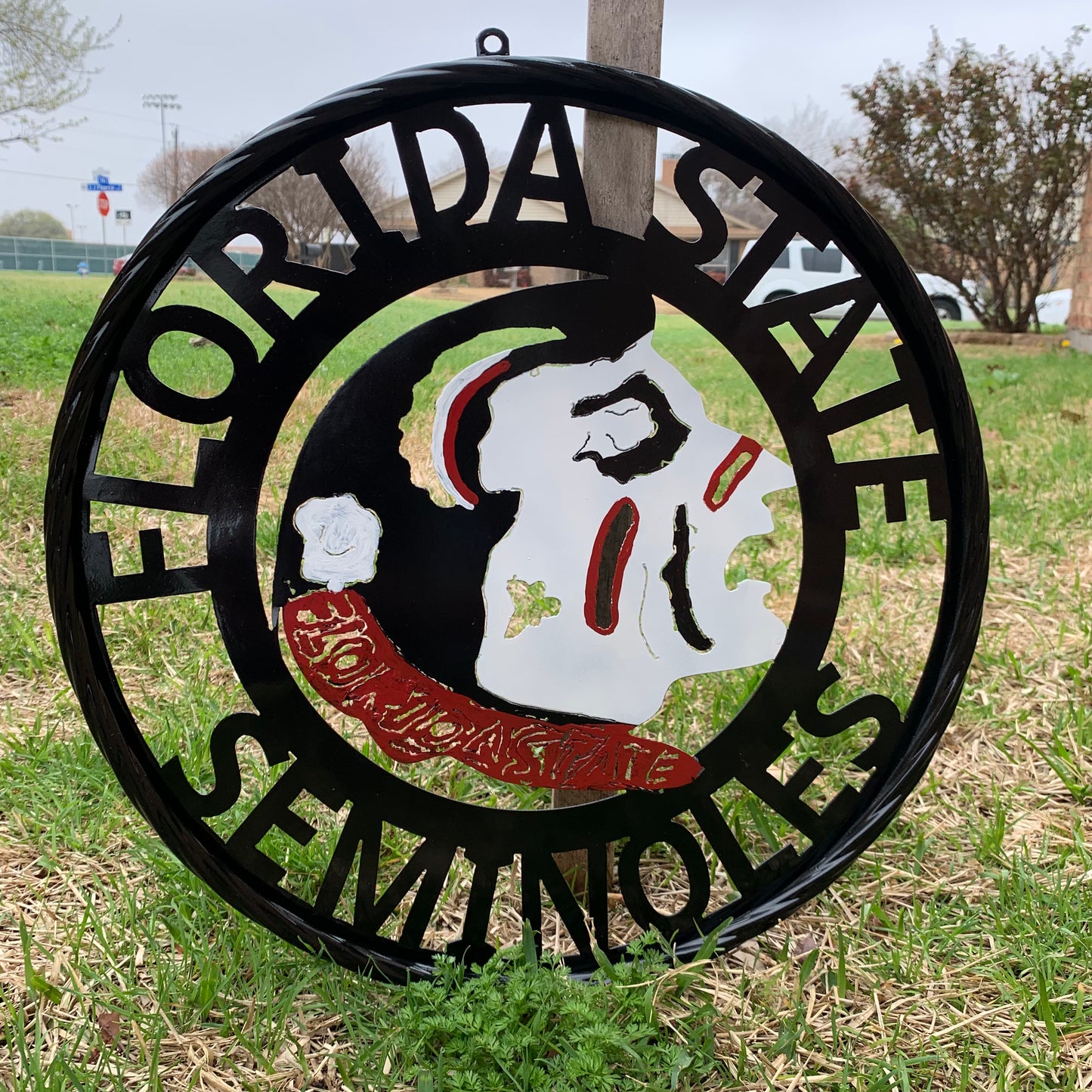 12", 18", 24", 32" FSU FLORIDA STATE SEMINOLES INDIAN LOGO METAL CUSTOM VINTAGE CRAFT TEAM SIGN