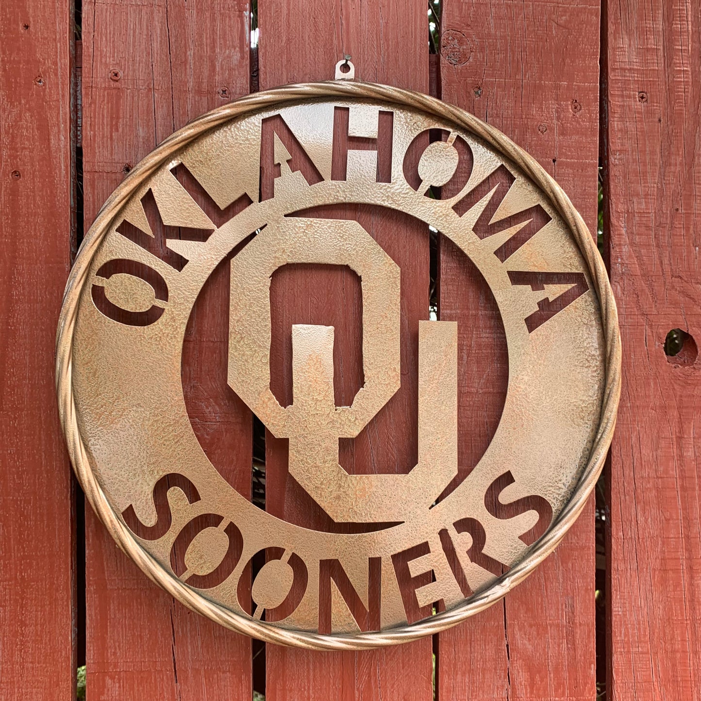12",18",24",32" OU SOONERS HAMMERED COPPER CUSTOM METAL VINTAGE CRAFT TEAM SIGN HANDMADE CRAFT