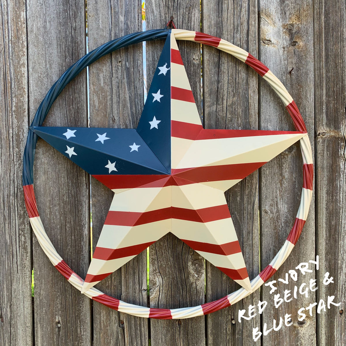 RED, IVORY BEIGE(cream) & NAVY BLUE STAR
