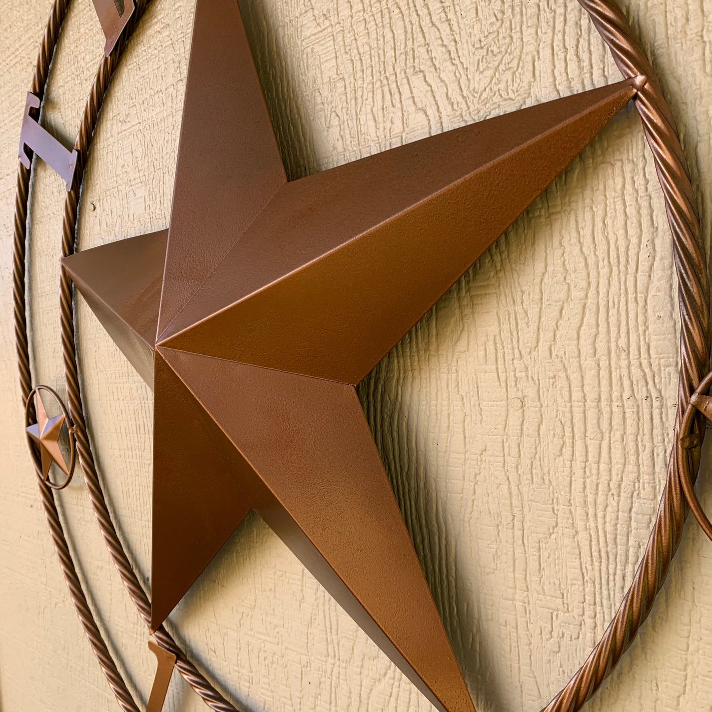 24", 32",36",40" TEXAS 1836 HAMMERED COPPER  BARN STAR METAL WALL WESTERN HOME DECOR HANDMADE NEW