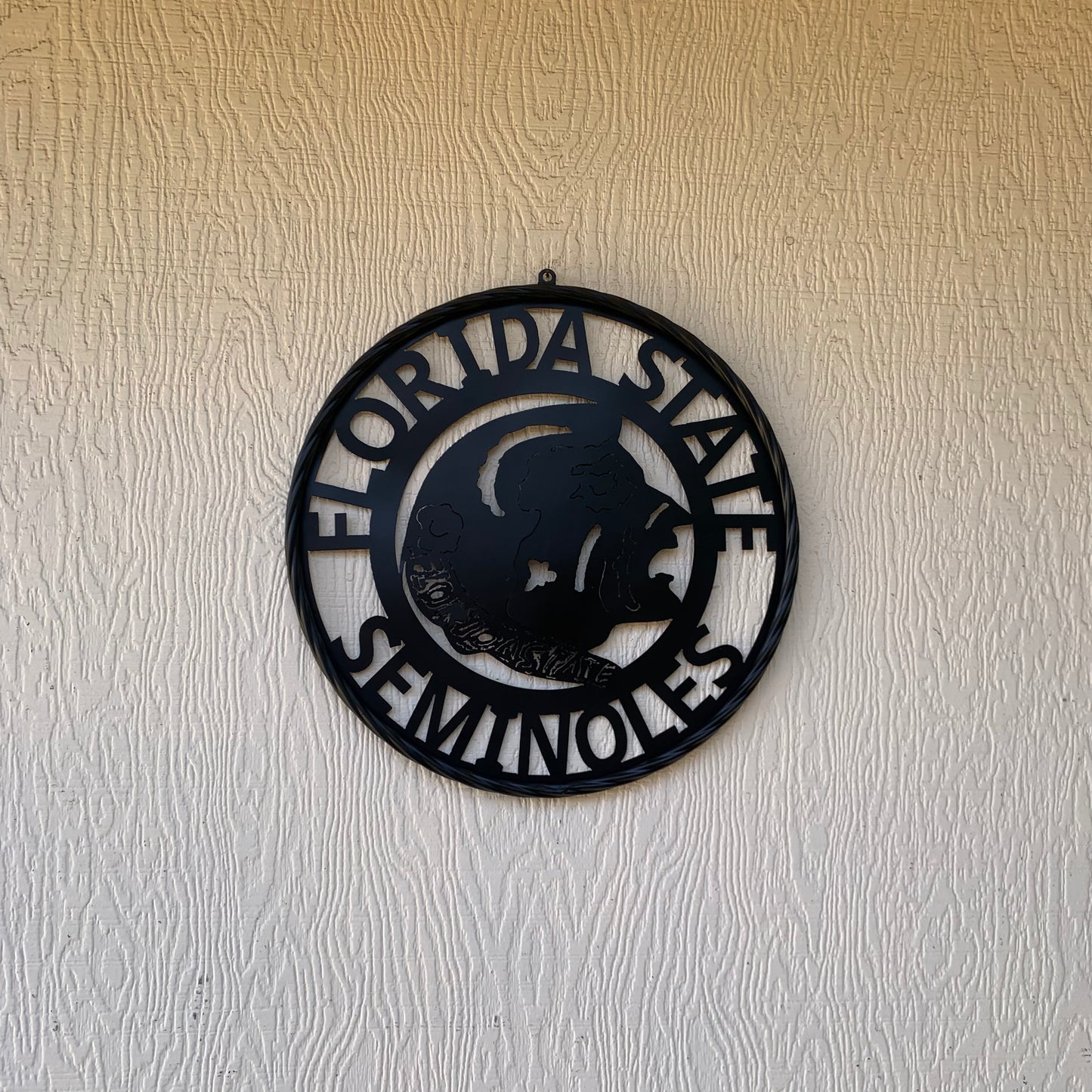 12",18", 24", 32" FSU FLORIDA STATE SEMINOLES INDIAN BLACK METAL CUSTOM VINTAGE CRAFT TEAM SIGN