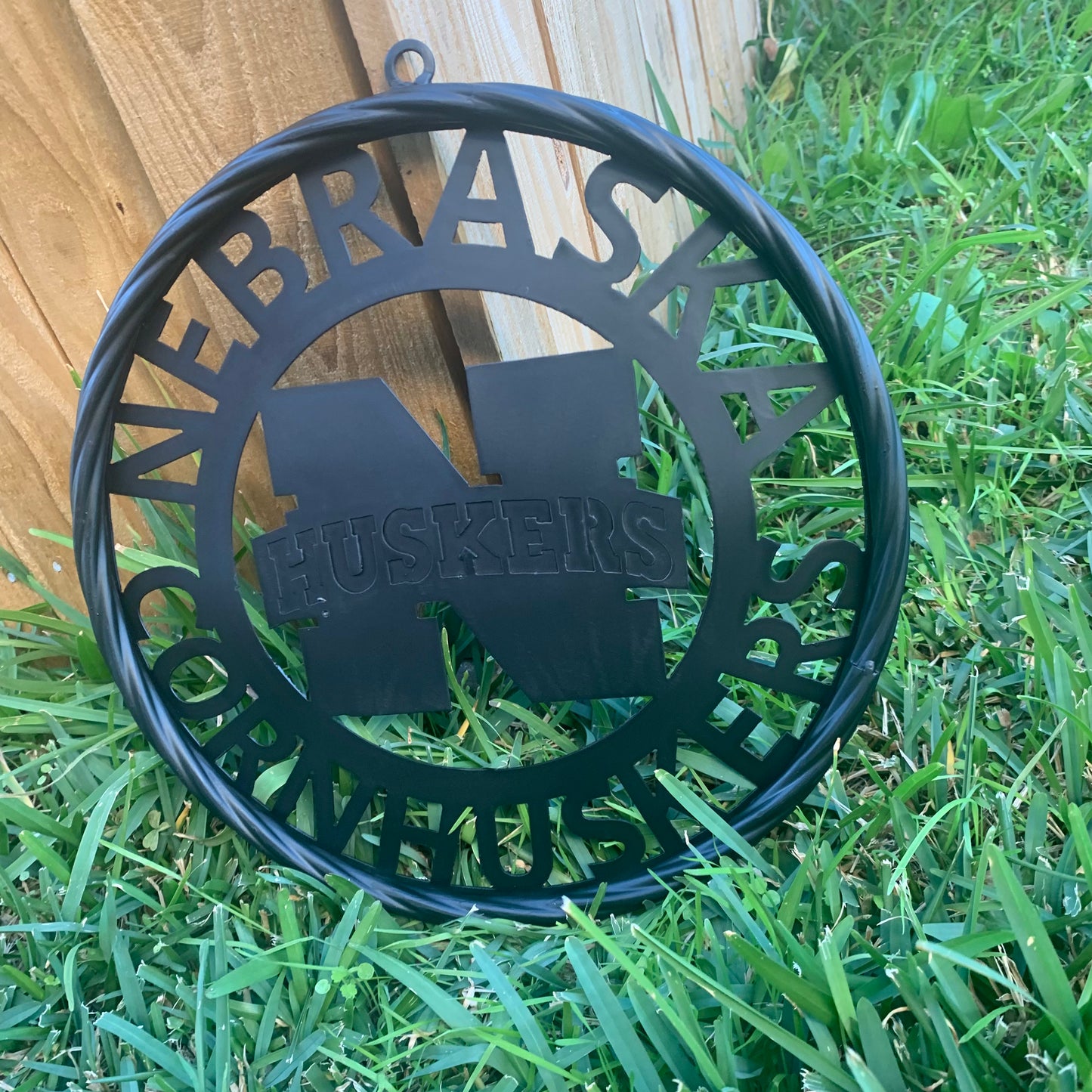 12" NEBRASKA HUSKERS BLACK METAL CUSTOM VINTAGE CRAFT TEAM SIGN