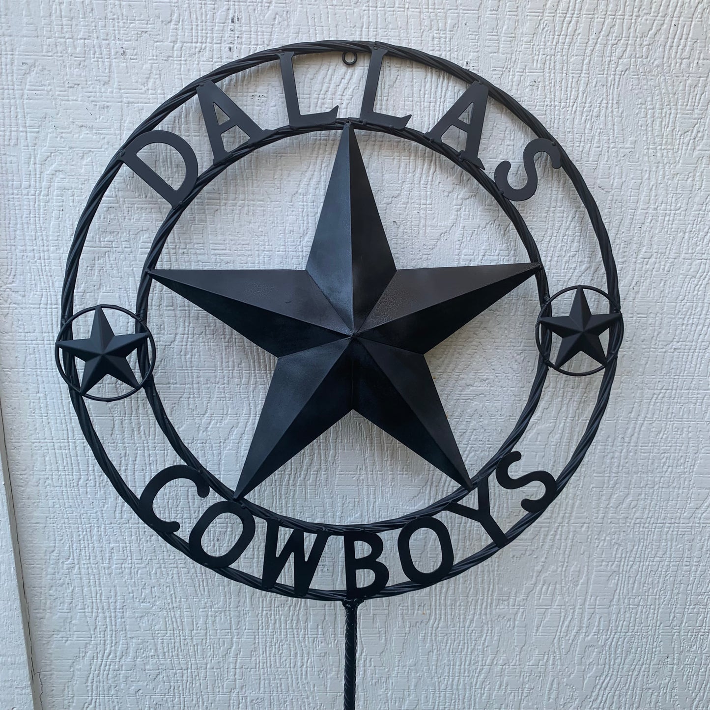 24" STAR & 34" STAKE DALLAS COWBOYS DECOR METAL ART WESTERN HOME WALL DECOR ALL RUSTIC BLACK STAR WITH 34" STAKE