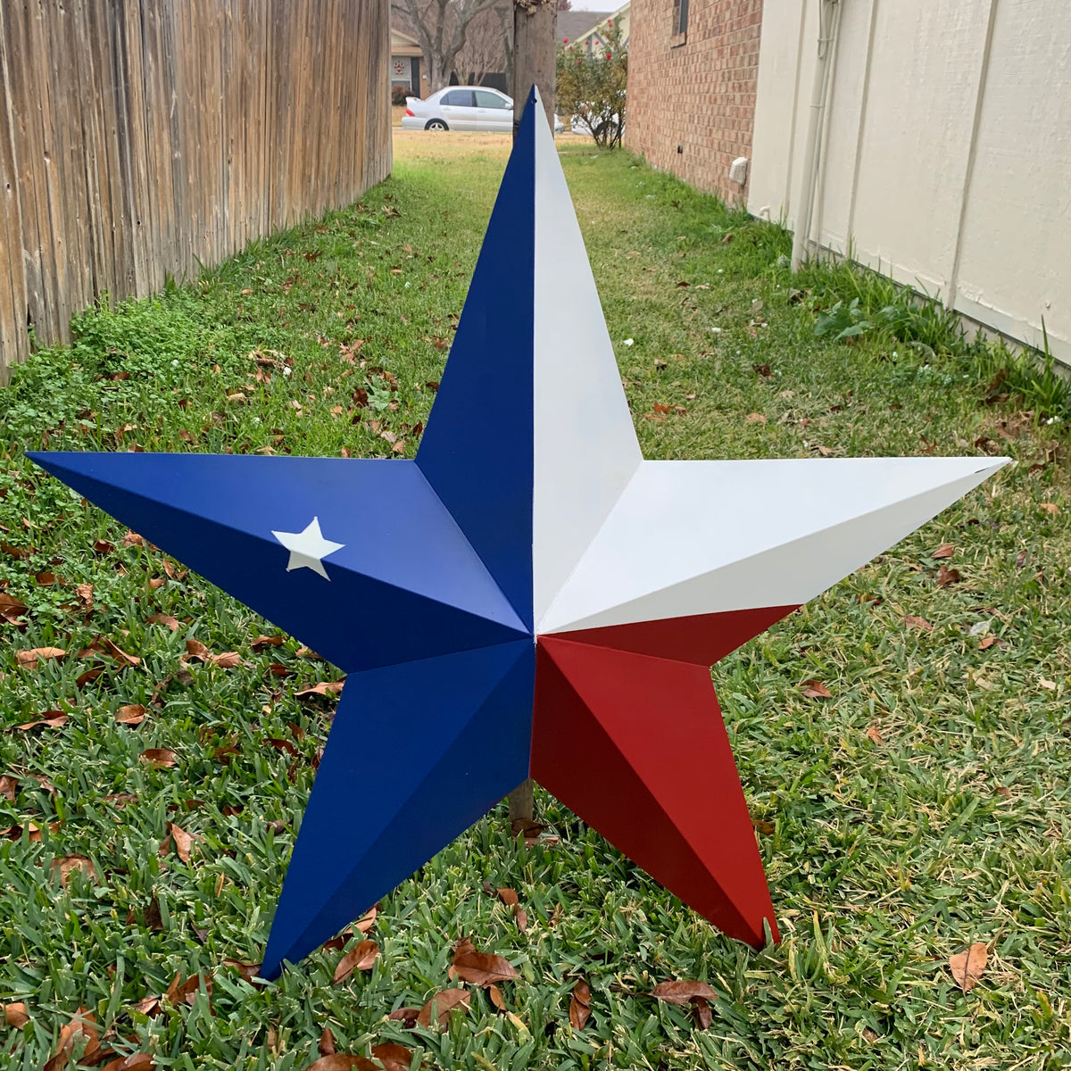 TEXAS FLAG STAR RED WHITE BLUE METAL BARN STAR METAL WALL ART WESTERN HOME DECOR 16",24",36", #EH13399
