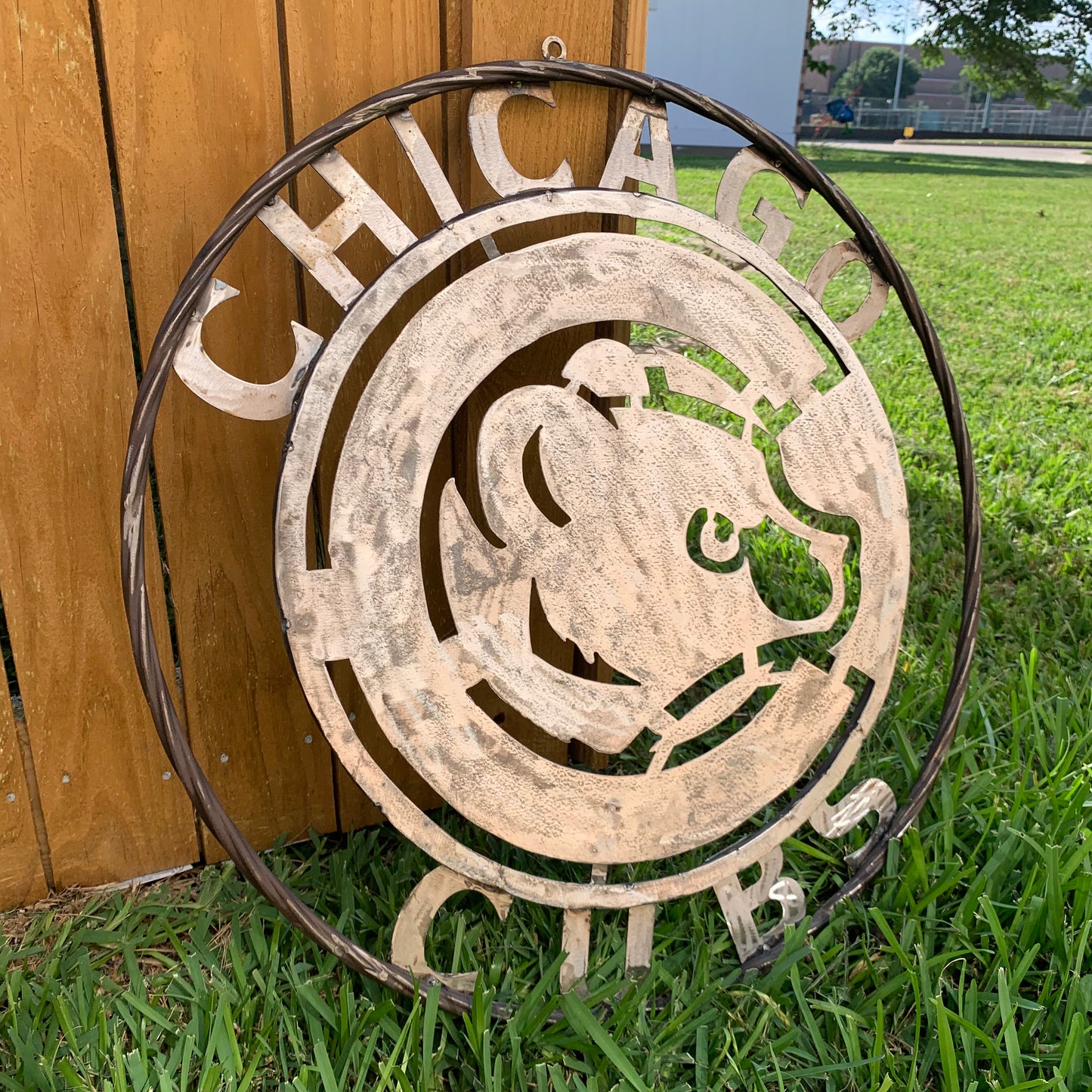 12", 18", 24", 32" CHICAGO CUBS CUSTOM RAW METAL VINTAGE CRAFT TEAM SPORTS SIGN HANDMADE