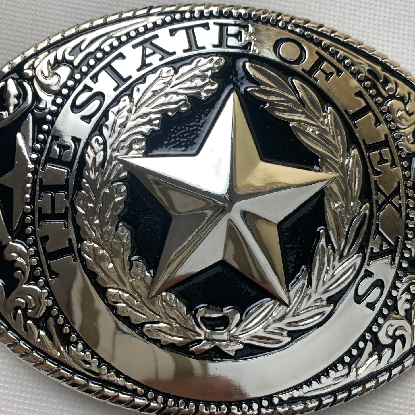 6" X 4" LONESTAR SILVER  STAR BELT BUCKLE WESTERN BELT BUCKLE FASHION ART NEW #EH12263