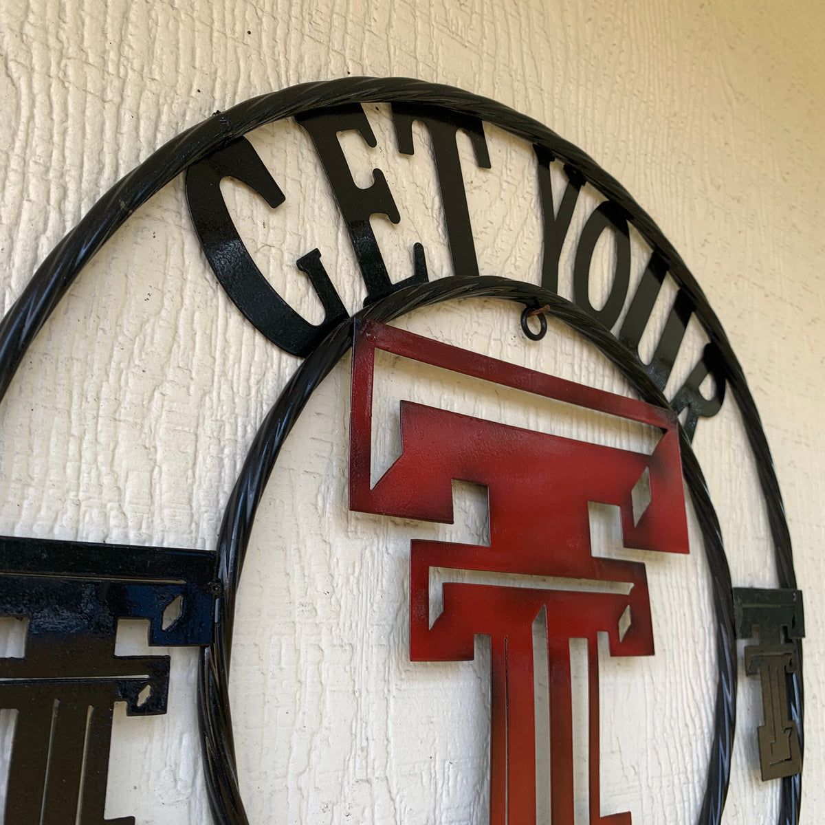 12", 18", 24", 32" GET YOUR GUNS UP TEXAS TECH CUSTOM METAL VINTAGE CRAFT TEAM SIGN