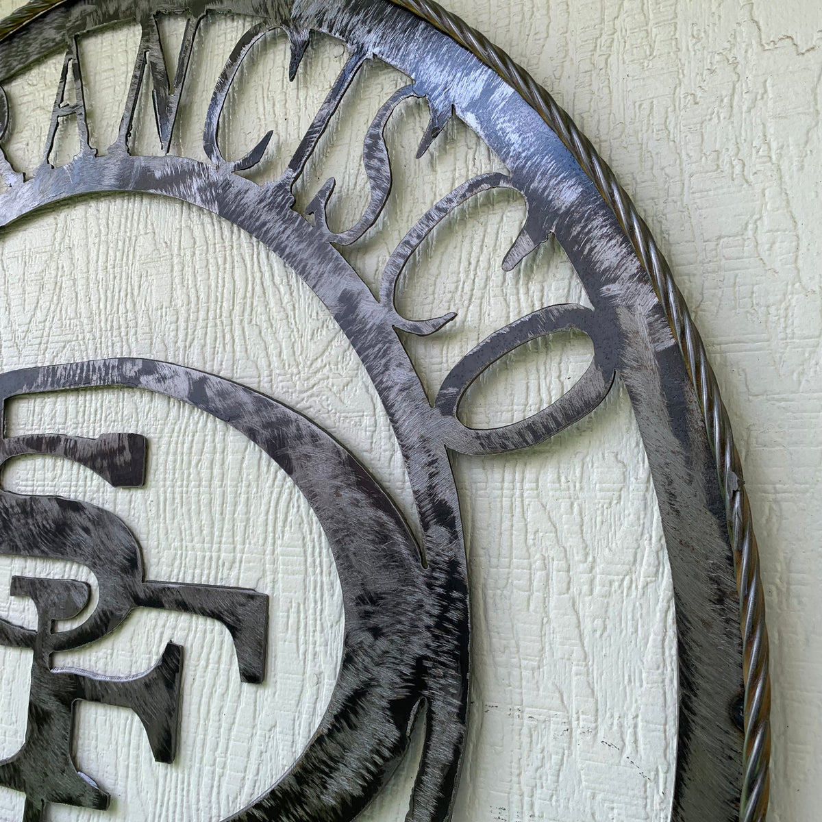 SAN FRANCISCO 49ERS METAL CUSTOM VINTAGE RAW METAL CRAFT TEAM SIGN HANDMADE 12",18",24",32",36",40",50"