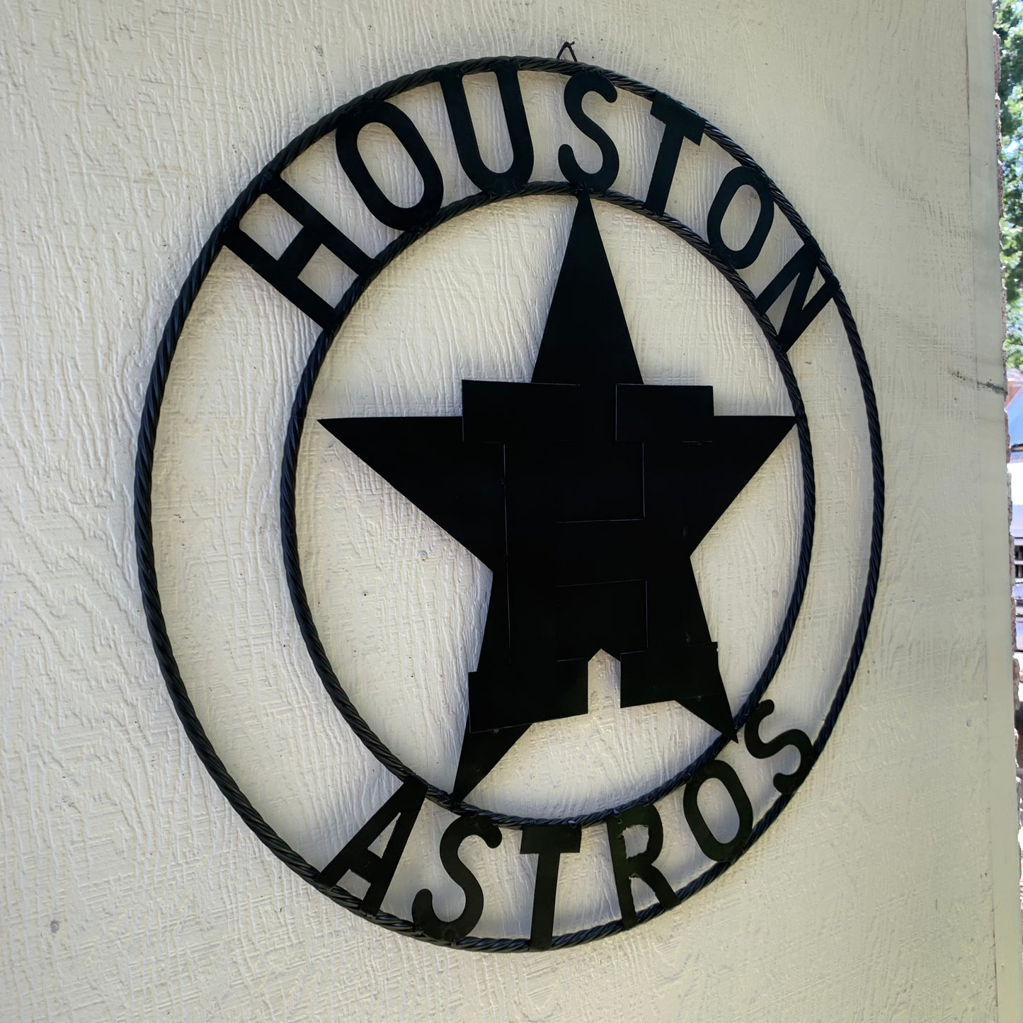 HOUSTON ASTROS CUSTOM METAL VINTAGE CRAFT SIGN TEAM ALL RUSTIC BLACK HANDMADE 12",18",24",32"