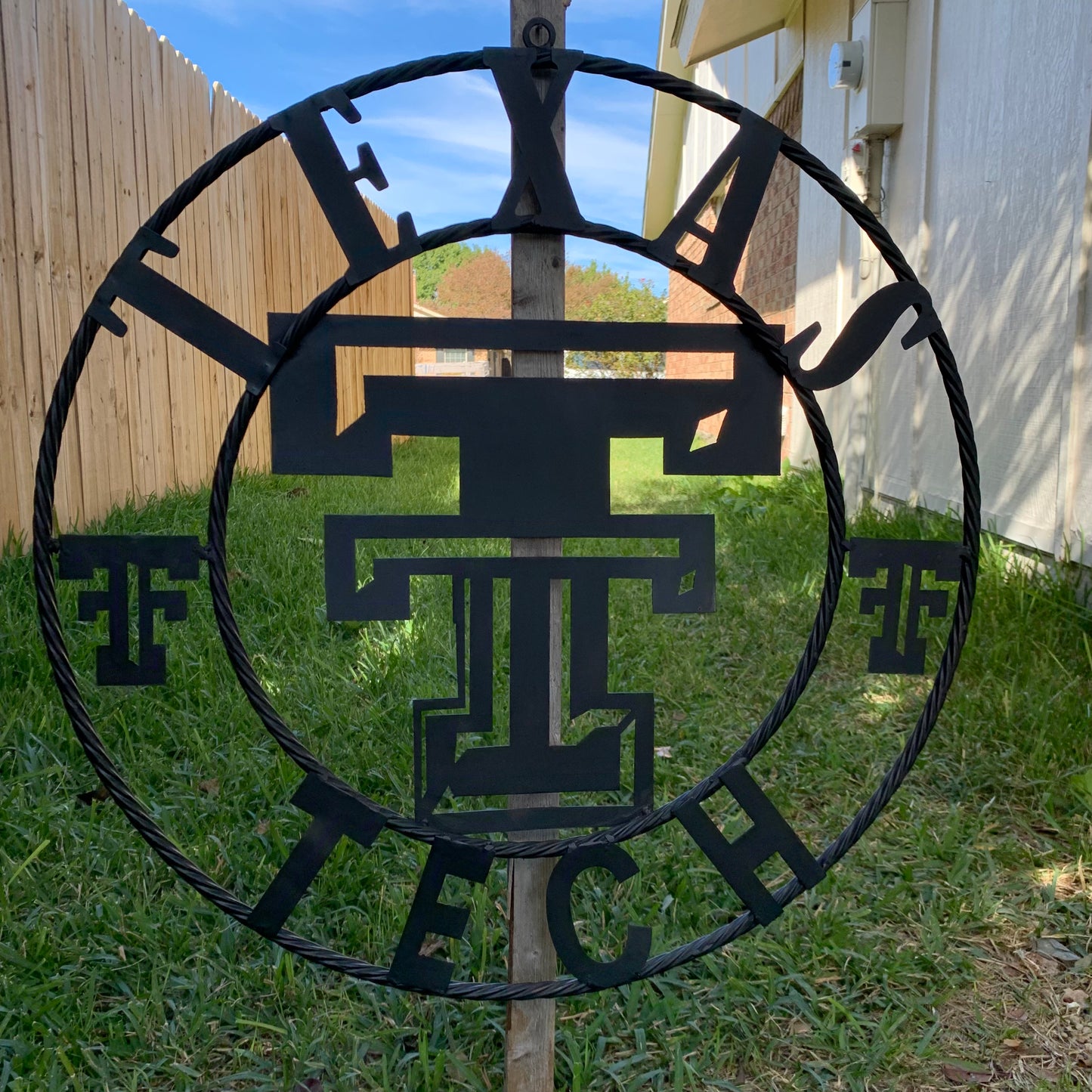 TEXAS TECH RUSTIC BLACK CUSTOM METAL VINTAGE CRAFT WESTERN HOME DECOR HANDMADE