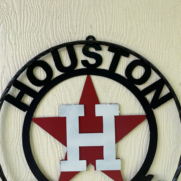 12",18",24",32",36" HOUSTON ASTROS ORANGE WHITE & BLACK CUSTOM METAL VINTAGE CRAFT WALL ART